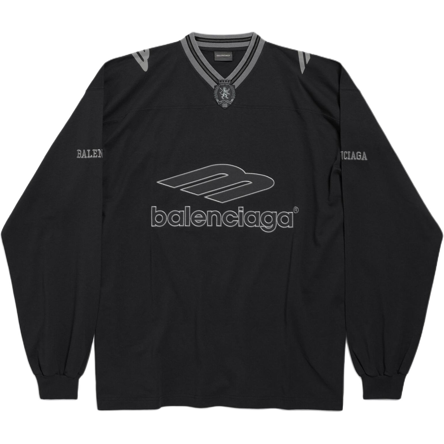 

Футбольная майка FW25 свободного кроя, мужская Balenciaga, черный/charcoal серый