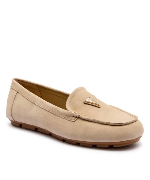 Кожаные мокасины Lonney с одной полосой Guess, бежевый