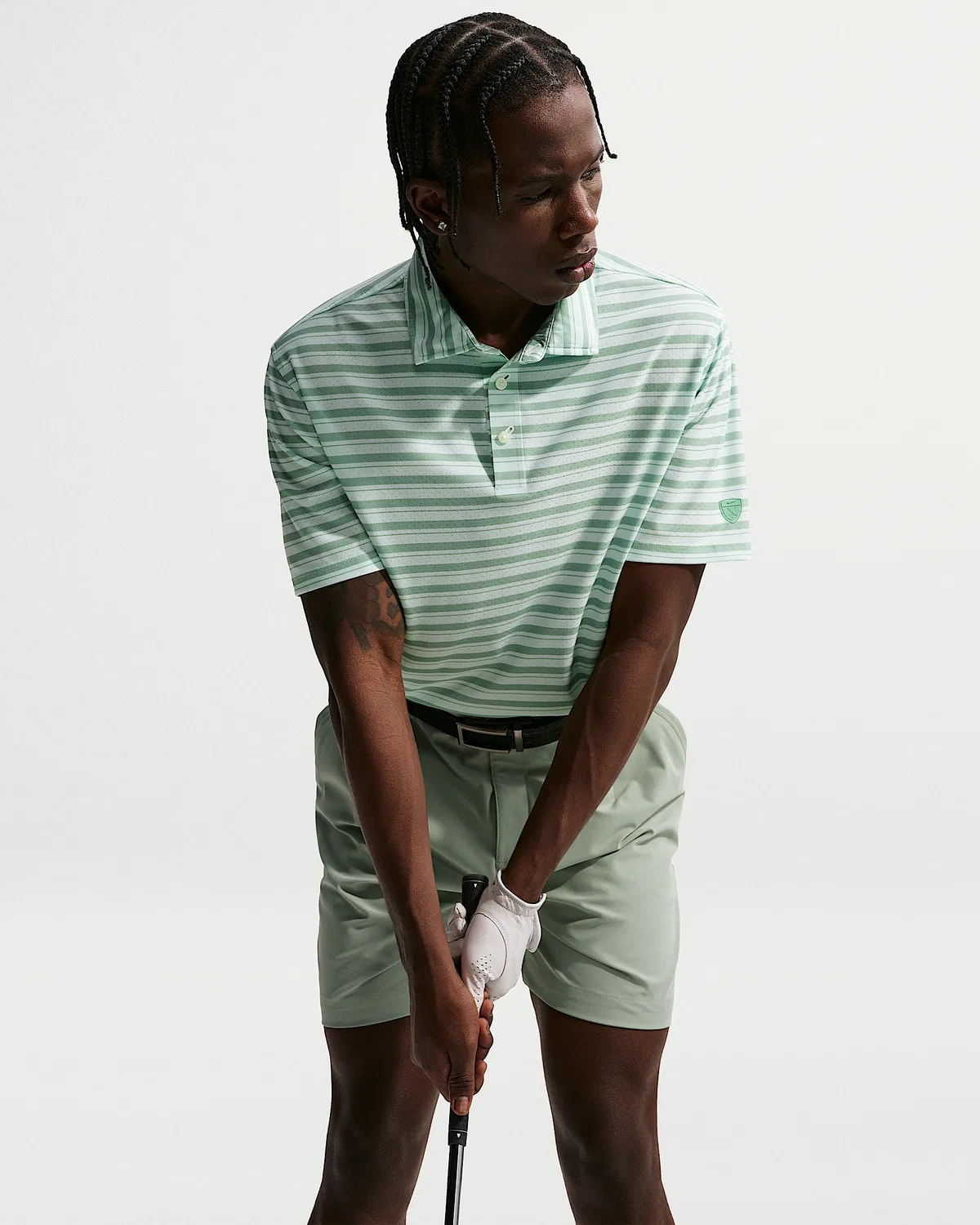 Мужское поло Nike Tailored Performance Dri-FIT Golf, Steam/Barely Green/Steam — фото 3