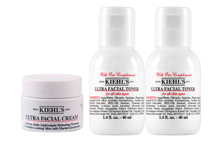 Набор увлажняющих средств Kiehl's: крем Ultra Facial Cream, 14 мл + тонер Ultra Facial Toner, 40 мл*2