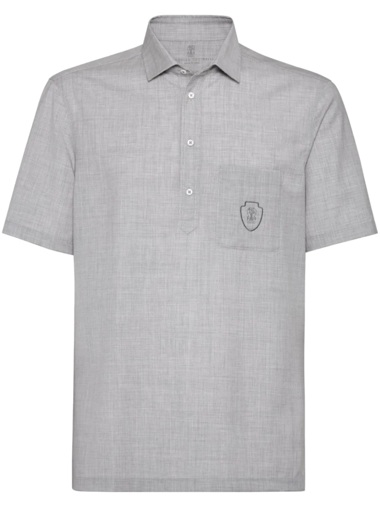 

Поплиновая рубашка поло Brunello Cucinelli, серый