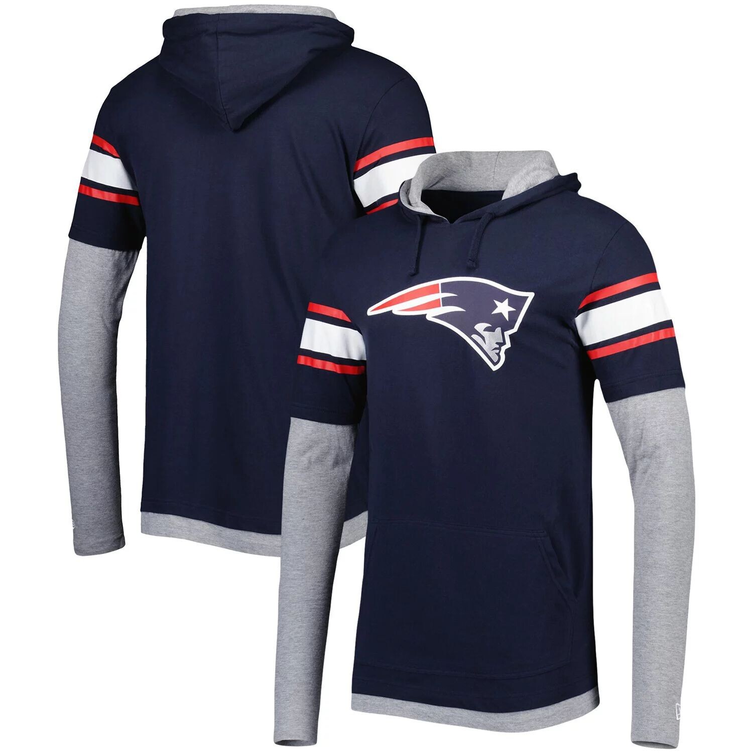 

Мужская темно-синяя футболка с капюшоном New England Patriots с длинными рукавами New Era, Синий, Мужская темно-синяя футболка с капюшоном New England Patriots с длинными рукавами New Era