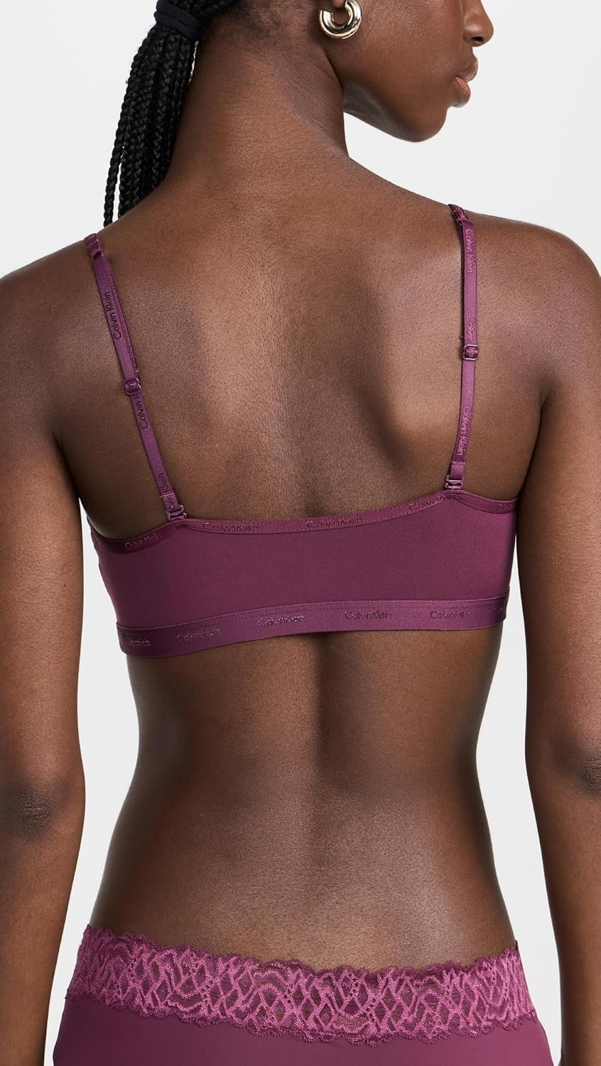 Calvin Klein нижнее белье женский бюстгальтер-бралетт с легкой подкладкой, Mauve Wine — фото 3