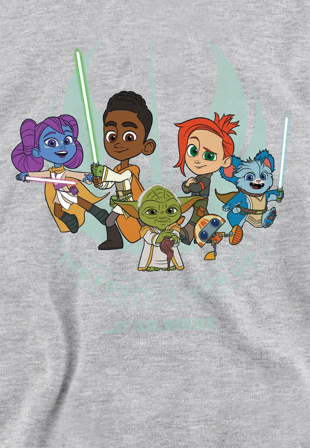 Детская худи Star Wars Young Jedi, хлопковая смесь, Disney, серый — фото 2
