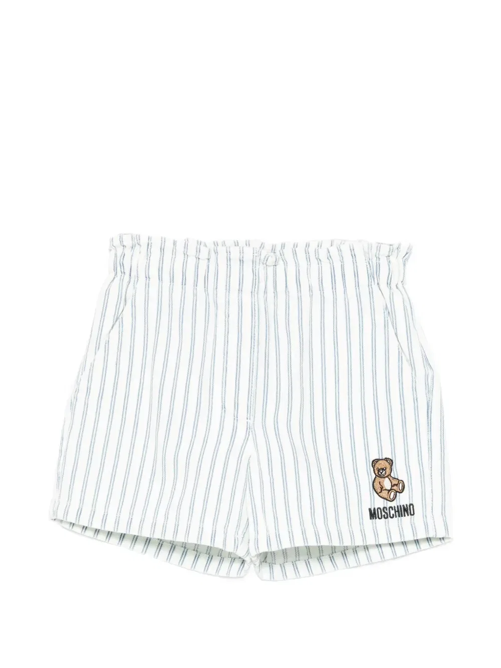 Полосатые шорты в виде плюшевого мишки Moschino Kids, белый