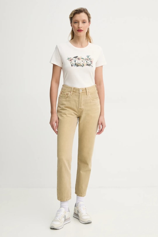 Хлопковая футболка THE PERFECT TEE Levi'S, бежевый — фото 2