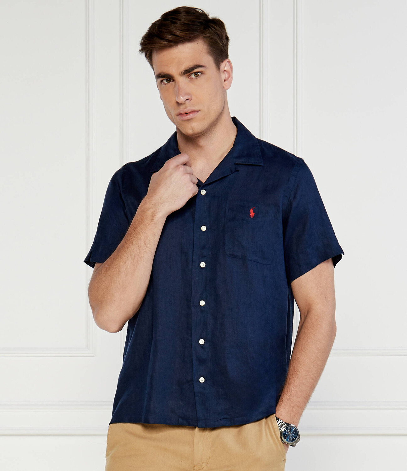 Льняная рубашка POLO RALPH LAUREN CLADY Classic fit, темно-синий — фото 3