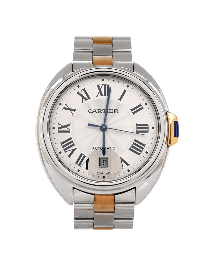 

Часы Cle de Cartier с автоматическим механизмом, корпус из нержавеющей стали и розового золота, 40 мм Pre-Owned Cartier, серебряный