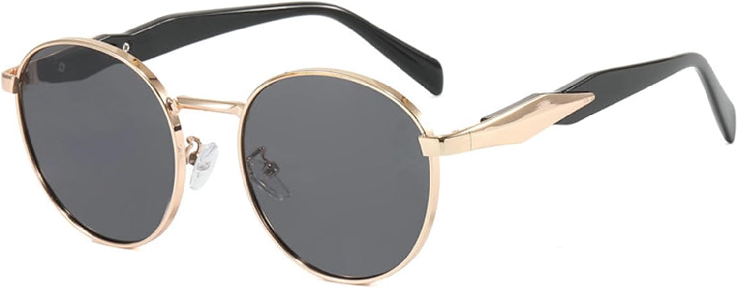 

Классические овальные женские солнцезащитные очки Helena, винтажные мужские панк-очки, маленькая металлическая оправа, градиентные, коричневые, для улицы, защита от УФ-излучения UV400 S68, C2