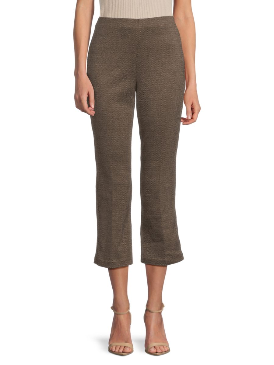 

Укороченные брюки Stella Flat Front Saks Fifth Avenue, цвет Brown Herringbone