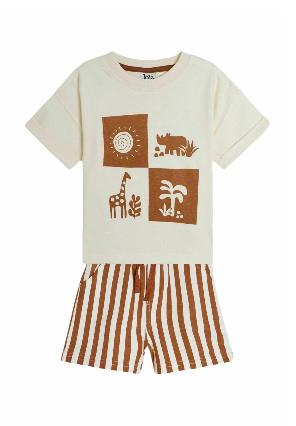 

Футболка с принтом REGULAR FIT PRINTED SET JoJo Maman Bébé, бежевый