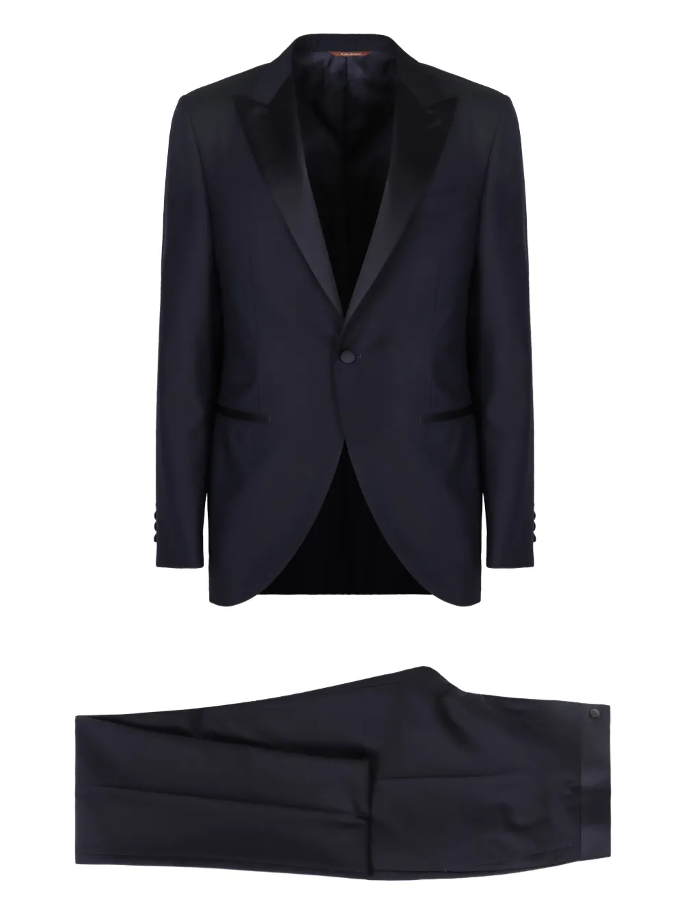 

Шерстяной костюм с атласными лацканами Canali, синий
