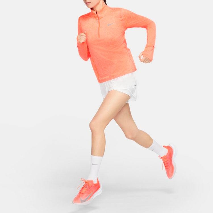 (WMNS) Nike Element Half Zipper Casual Sports Running Bright Orange Gym Clothes — фото 3