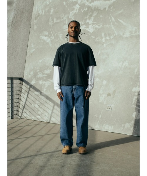Унисекс футболка GAP укороченная хлопковая синяя — фото 4