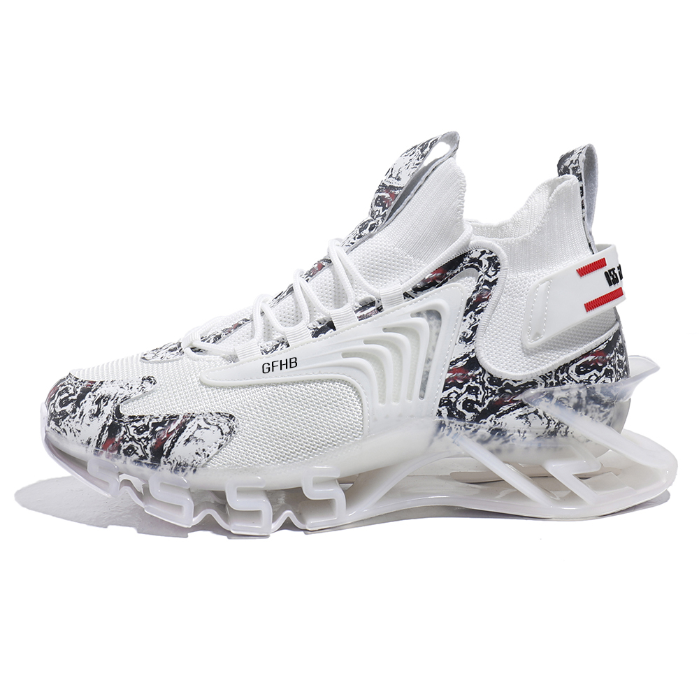 

Кроссовки для бега для детей и подростков с амортизацией, износостойкие, дышащие, средней высоты Kung Fu partners, белый/черный