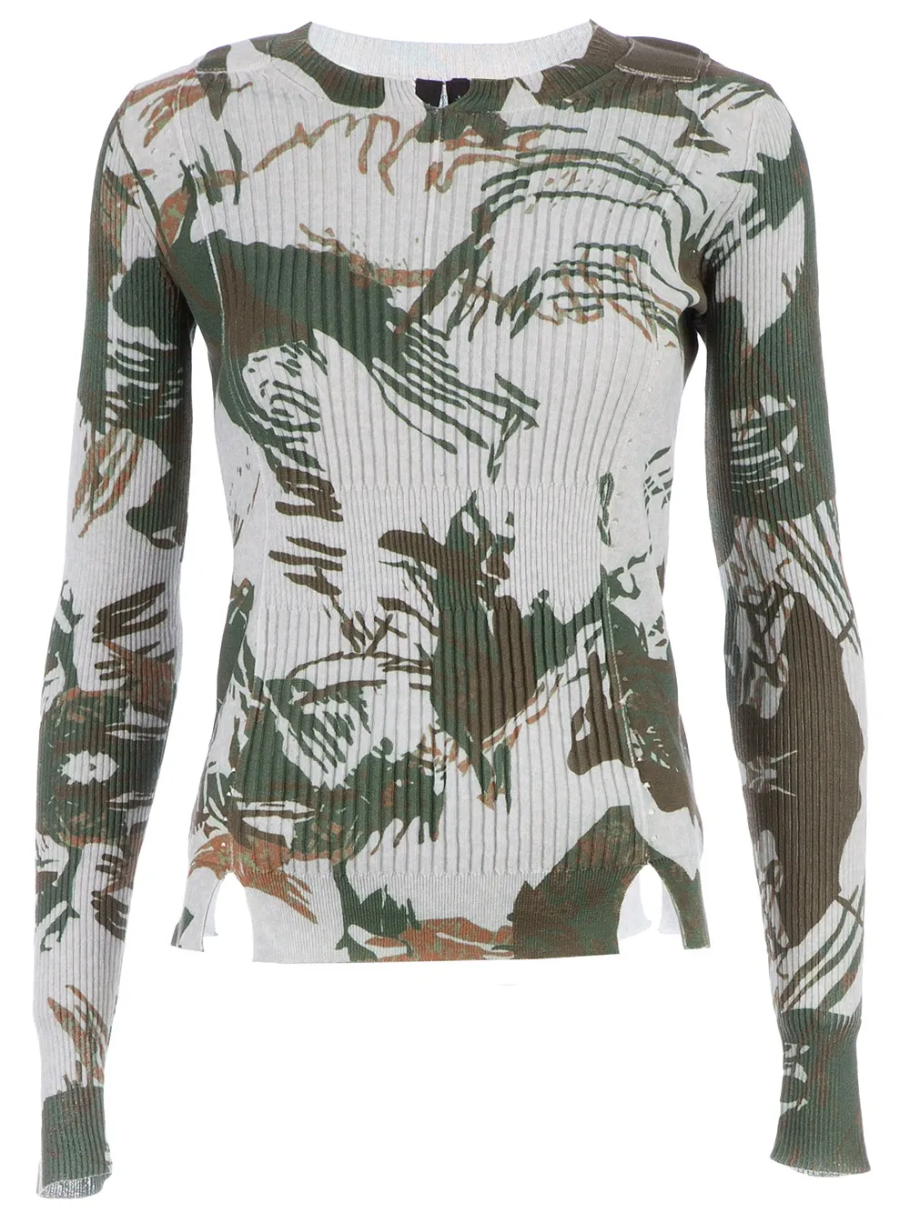 

Свитер в рубчик с абстрактным принтом Edun, зеленый