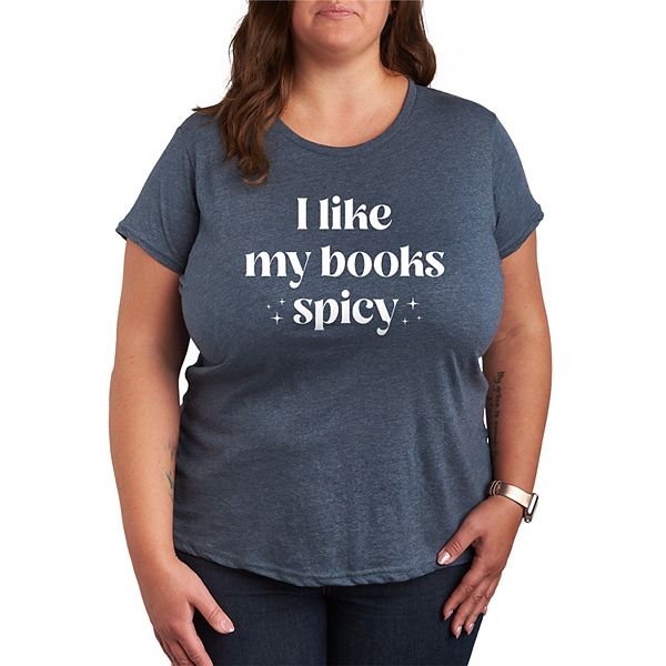 

Футболка Plus size I like my books spicy graphic Licensed Character, Heather Blue, Синий, Футболка Plus size I like my books spicy graphic Licensed Character, Heather Blue