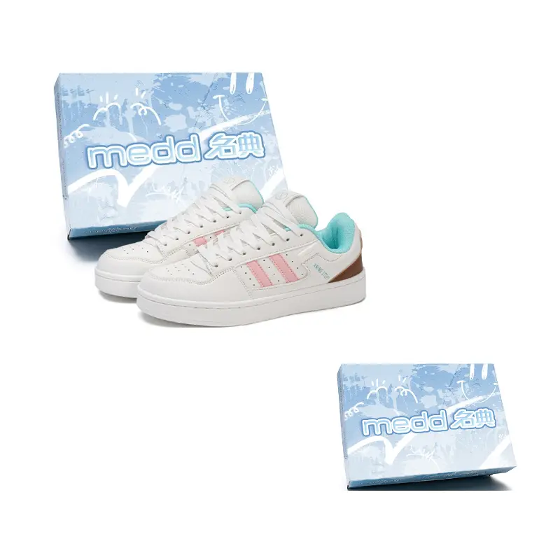 

Medd Белые розовые лунные низкие скейтерские кроссовки для увеличения роста унисекс, цвет White Pink Moon