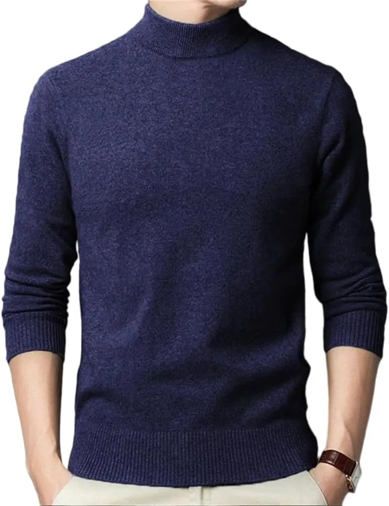 

Мужской свитер-водолазка Slim Fit теплый вязаный пуловер