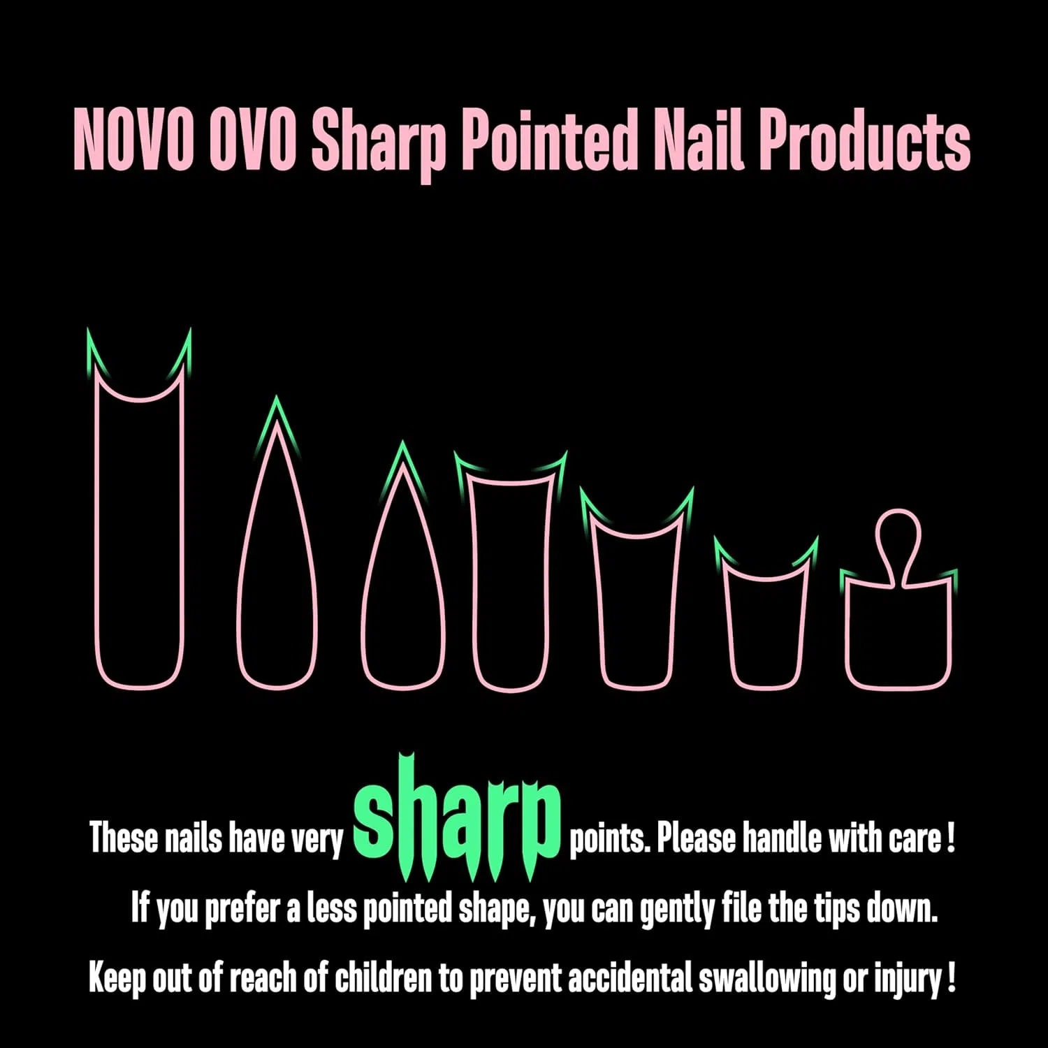 Накладные ногти «Duck Nails XL» с С-изгибом от NOVO OVO Novo Ovo, Long Xl Sculpted Duck Nail Tips With Moon Curve Clear_240Pcs_Eu — фото 3