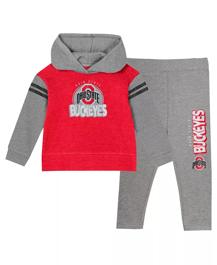 

Комплект из толстовок и леггинсов Scarlet Ohio State Buckeyes Clubhouse для мальчиков и девочек Outerstuff