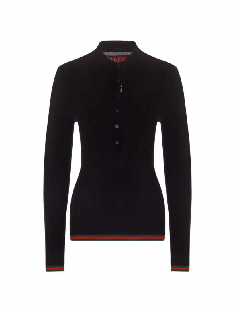 

Вязаное поло Web Gucci, черный