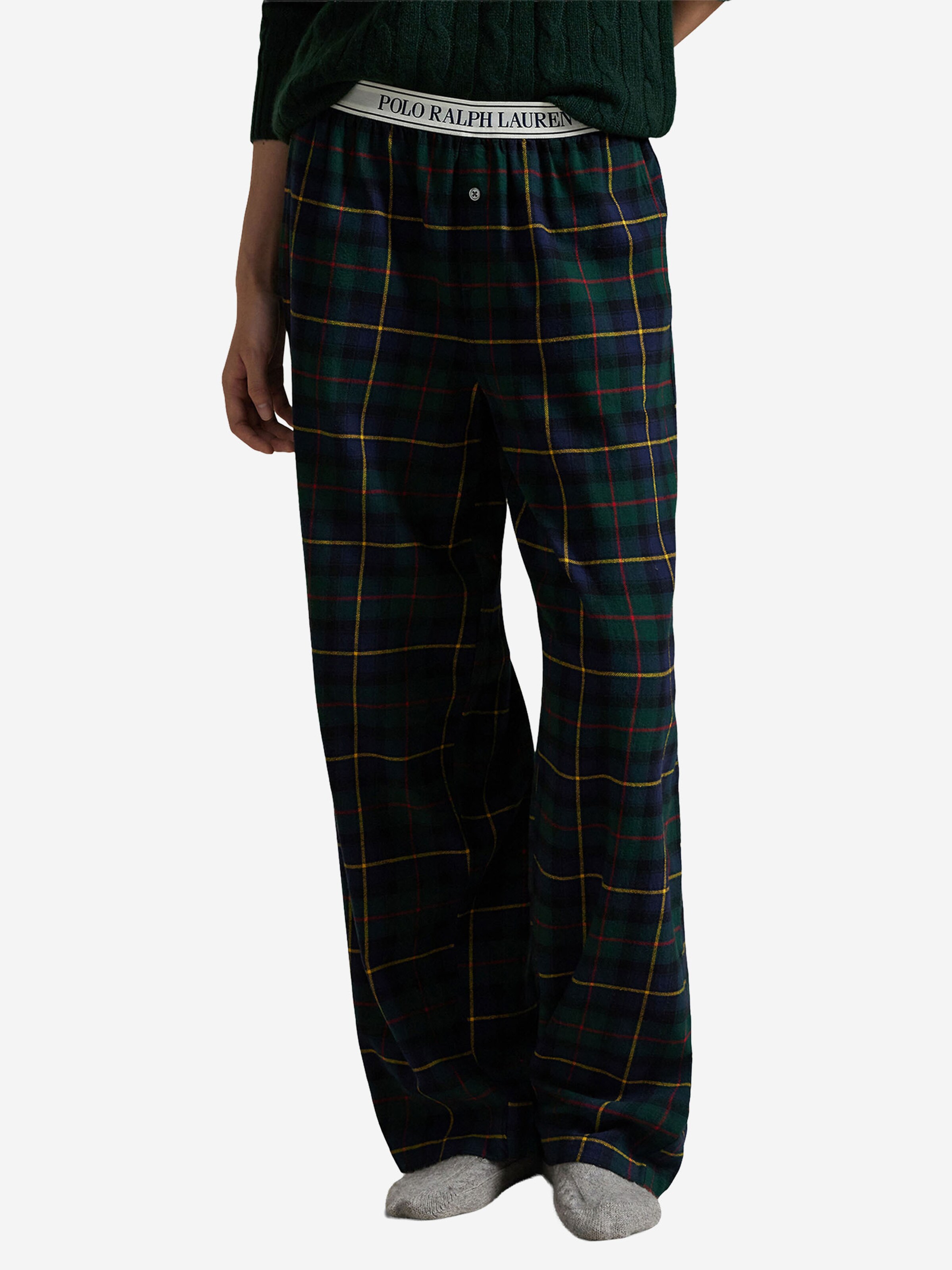 Polo Ralph Lauren Пижамные штаны 'Cozy Flannel' в темно-синем и темно-зеленом цвете — фото 2