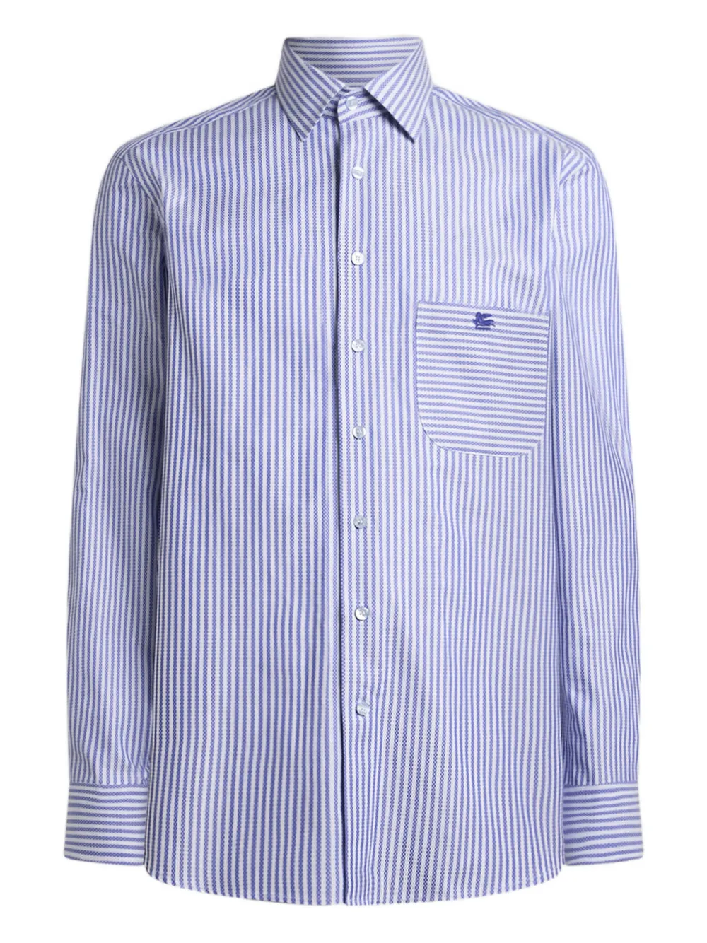 Рубашка из хлопка в полоску Etro, синий