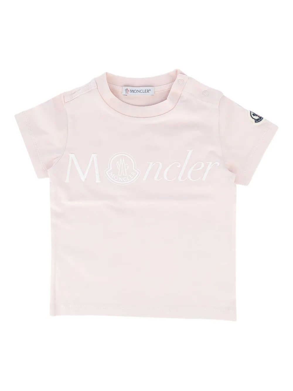 

Футболка с вышитым логотипом Moncler Enfant, розовый
