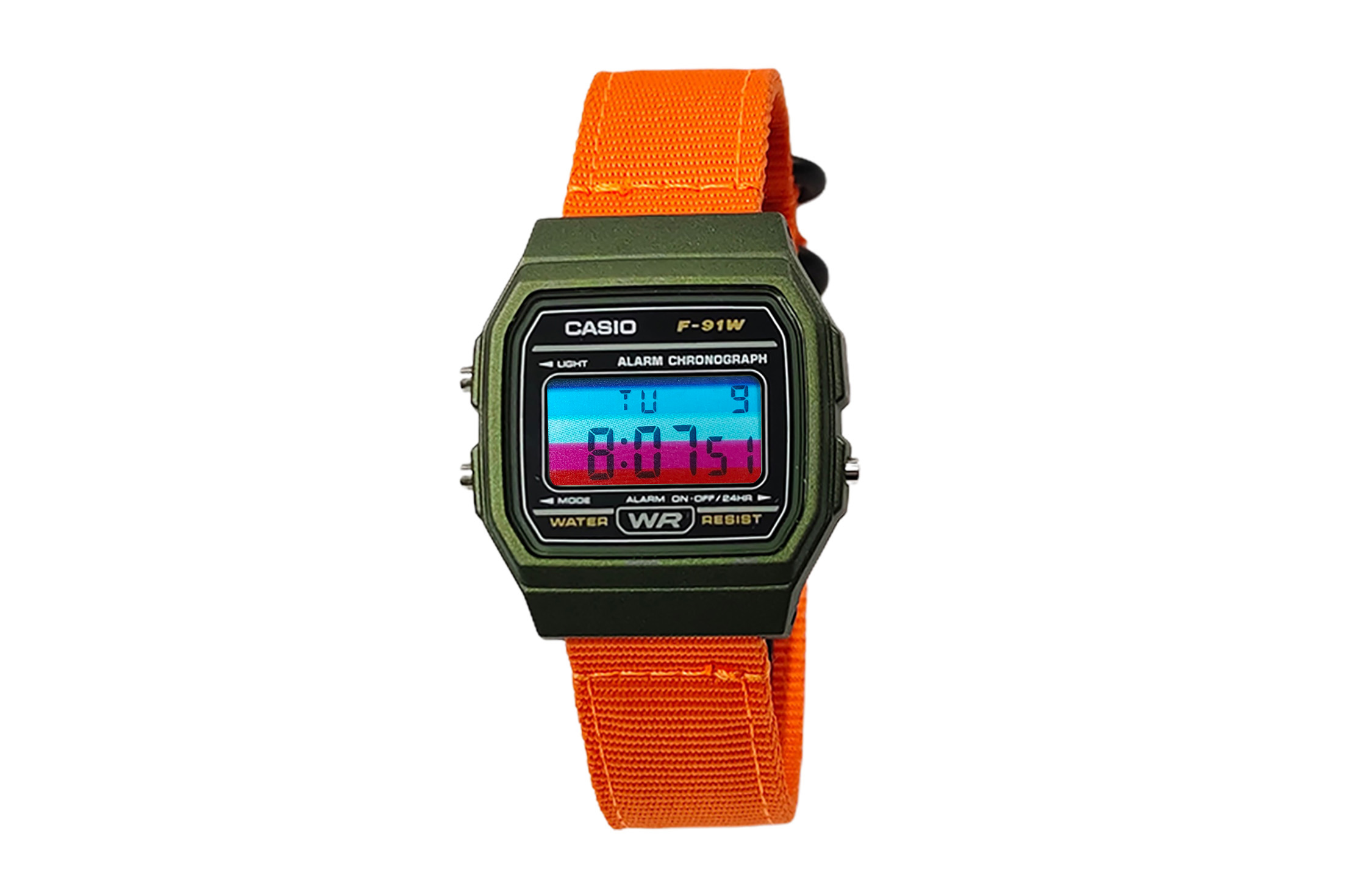 

CASIO Мужские часы Retrofit Series с кварцевым механизмом и нейлоновым ремешком, черный циферблат