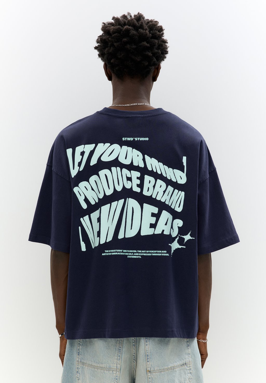

Футболка с принтом STUDIO PULL&BEAR, синий
