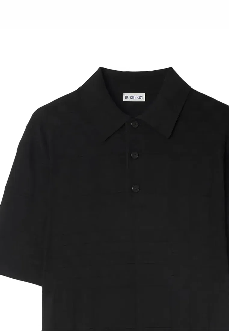 Мужское поло Burberry с коротким рукавом, артикул 81054471, черное — фото 4