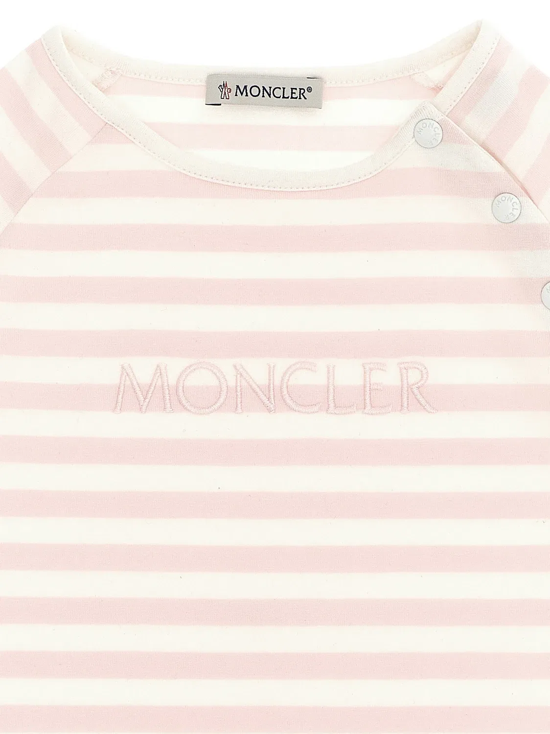 Полосатая футболка Moncler Enfant, розовый — фото 3
