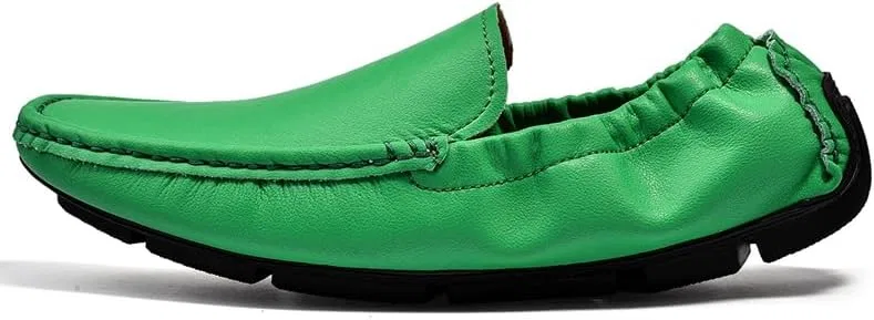 Лоферы кожаные Loafers for Men, зеленый SayfuR — фото 2