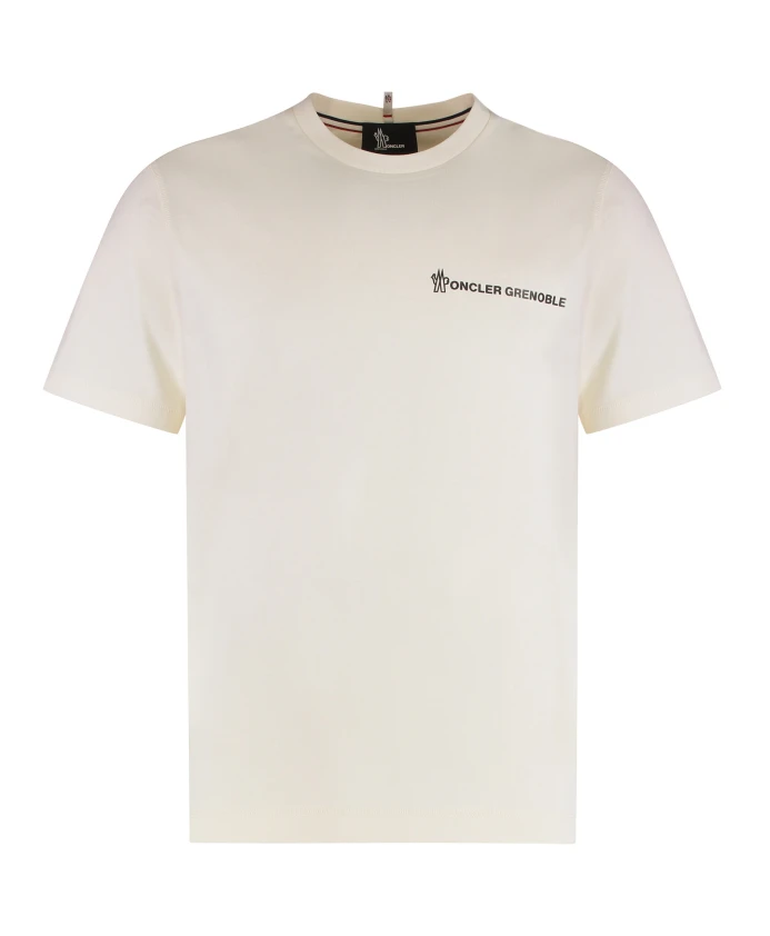 

Хлопковая футболка с круглым вырезом Moncler, белый