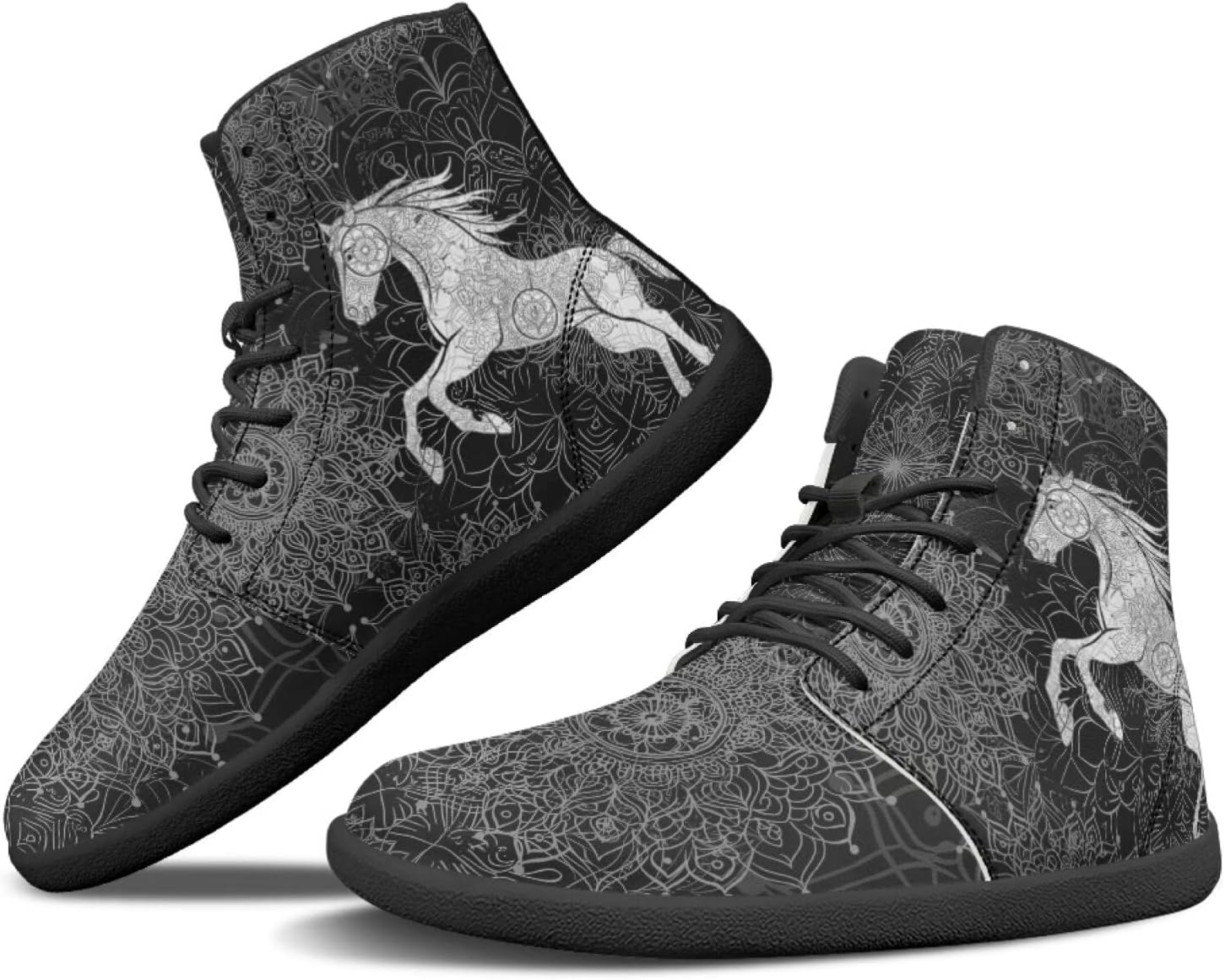 

Мужские сандалии Howilath Boho Mandala с животным принтом, обувь, кроссовки с широкой носочной частью, высокие кеды, минималистичные кроссовки с нулевым перепадом, Boho Mandala Horse