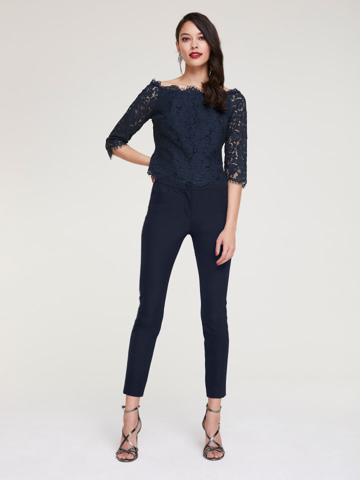 

Кружевная блузка темно-синего цвета Heine