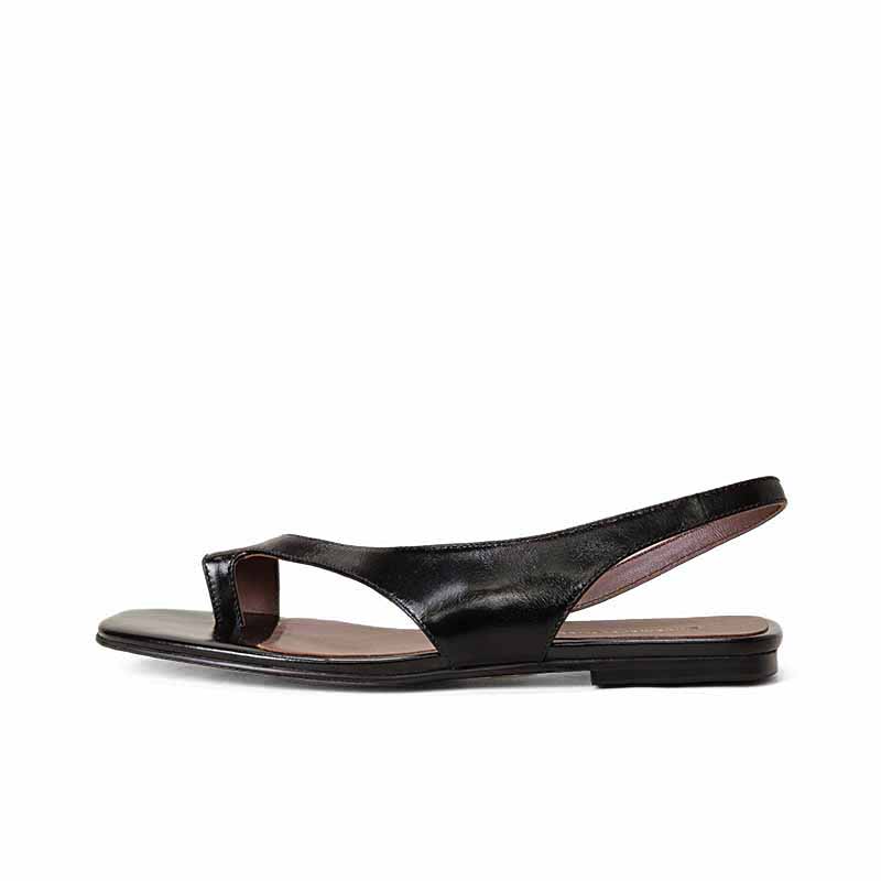 SHOEMAKER QUEEN Женские сандалии на одной застежке белые на плоской подошве, цвет White-Flat — фото 3