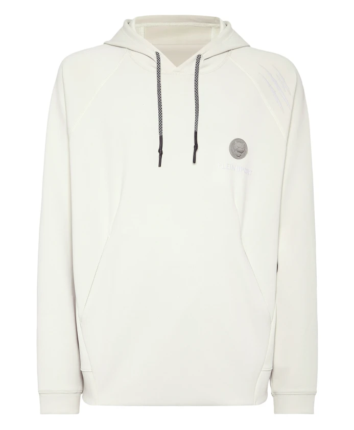 

Техническая толстовка-худи оверсайз с длинными рукавами Plein Sport, серый