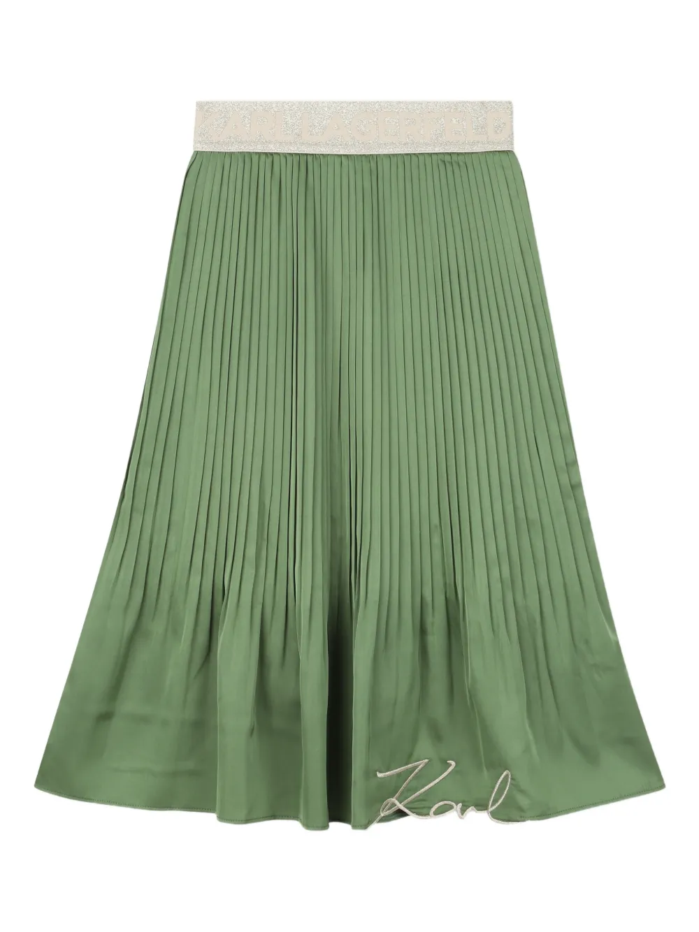 

Плиссированная юбка в полоску Karl Lagerfeld Kids, зеленый