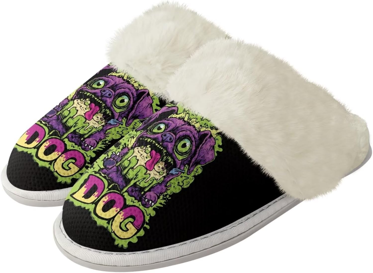 

Женские и мужские забавные пушистые тапочки с животными для пары, противоскользящие домашние туфли с резиновой подошвой, уютные Xixirimido, Dog