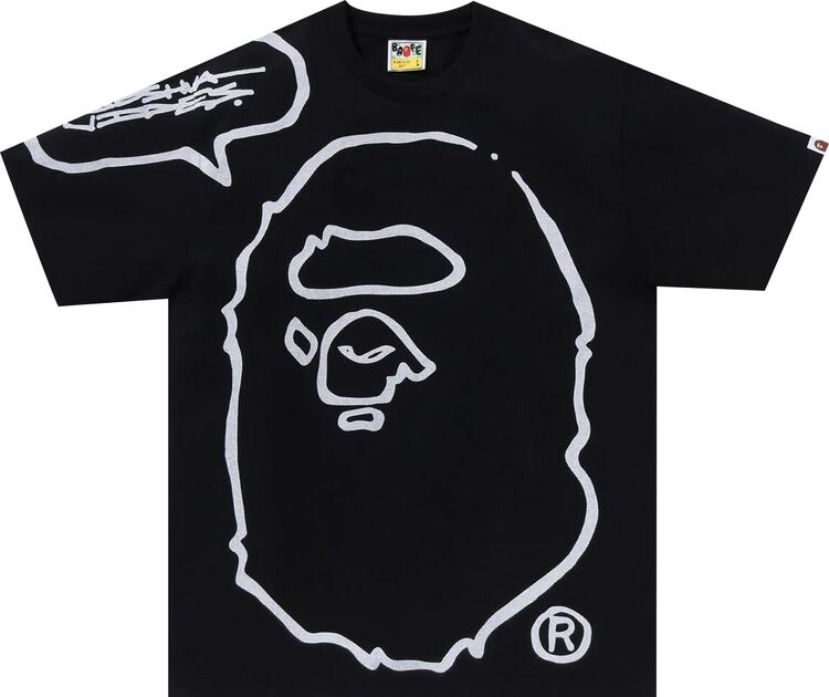 

Футболка BAPE x Joshua Vides Ape Head 'Black', черный