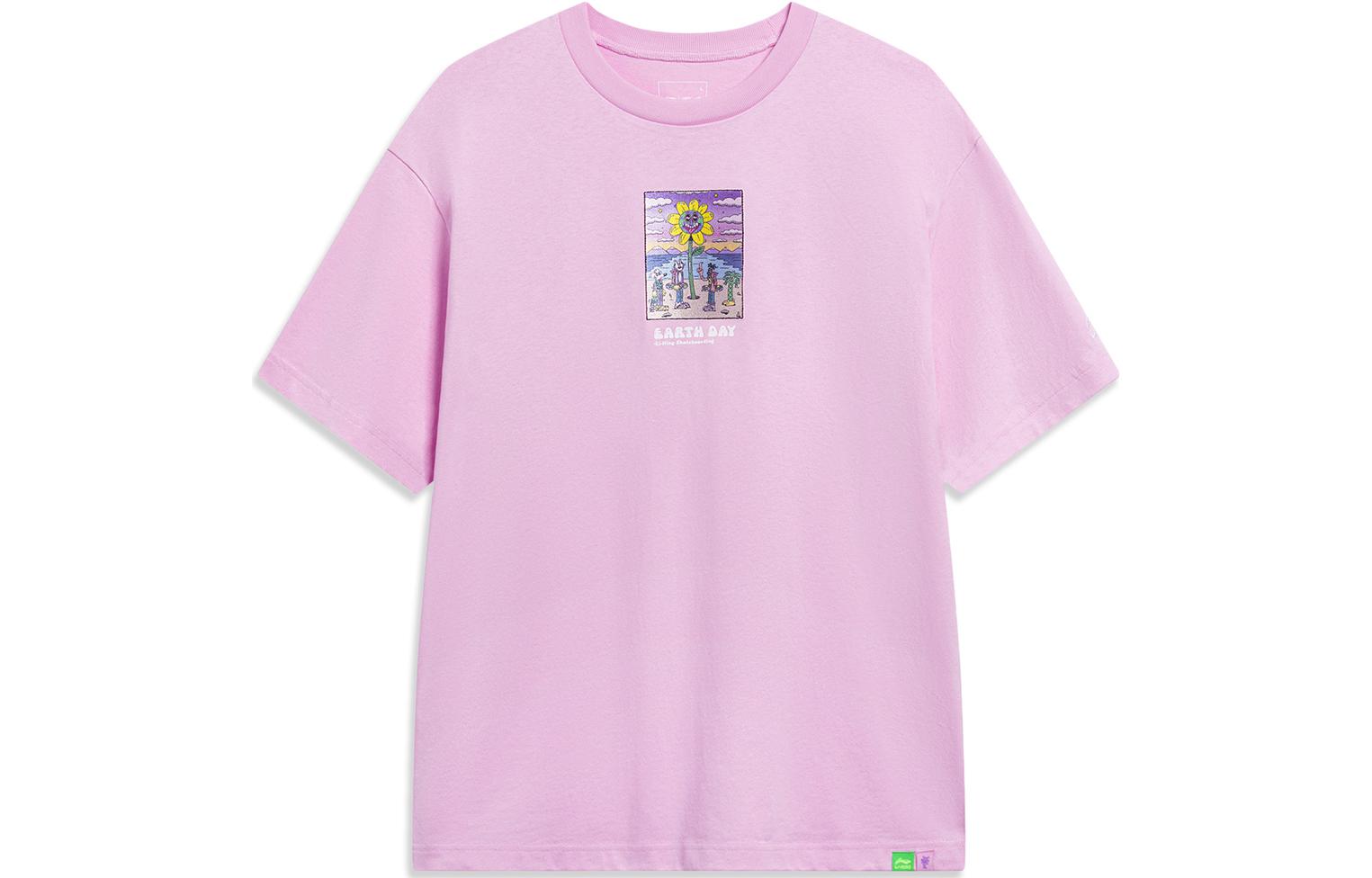 

LiNing Футболка Steven Harrington Li Ning X Steven Harrington унисекс Early Lotus Pink