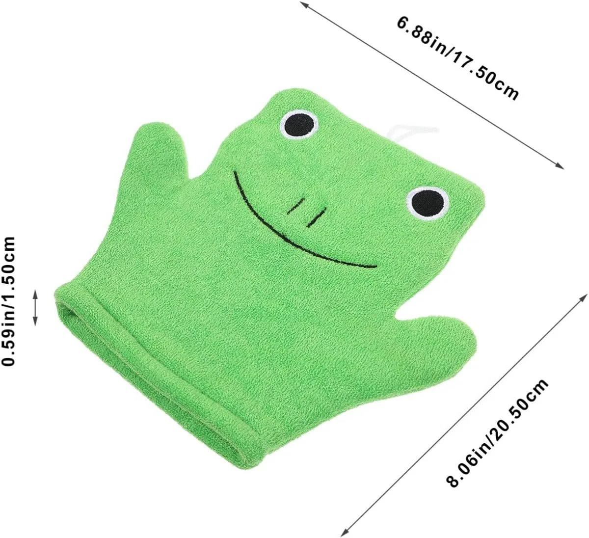 Скраб для тела Frog Bath Whisk Mittens, Ipetboom, 1 шт., 20.5x17.5x1.5 см, зеленый — фото 2