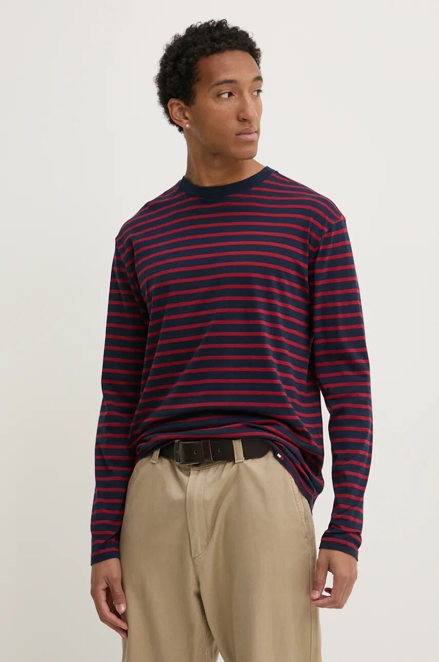 

Хлопковый топ Tommy Jeans с длинными рукавами, гранатовый