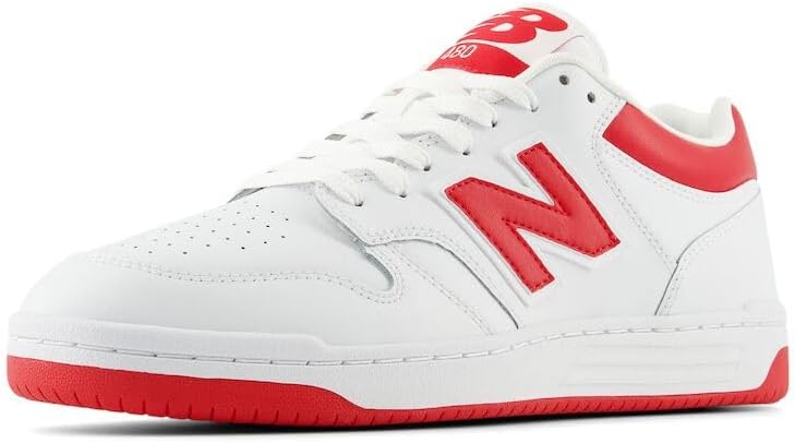 

Кроссовки New Balance Unisex-Adult 480 V1, White/Team Red