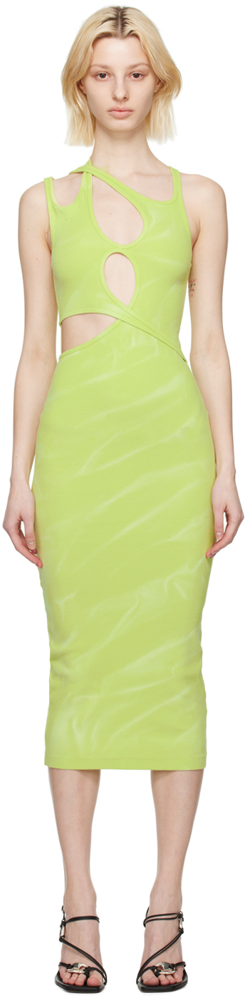 

Зеленое платье-миди Interlink Dion Lee