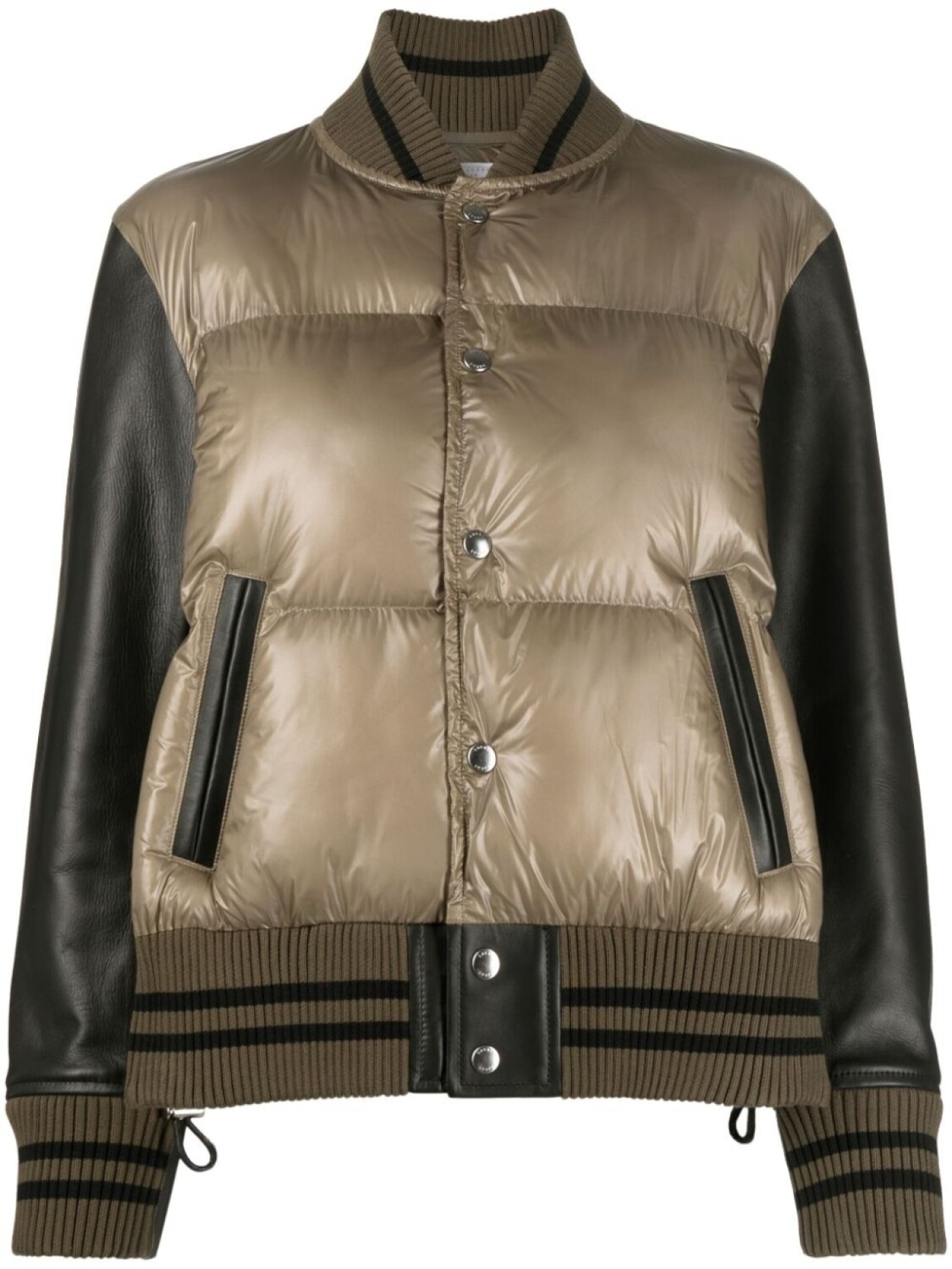 

Пуховик с дутыми вставками sacai, зеленый
