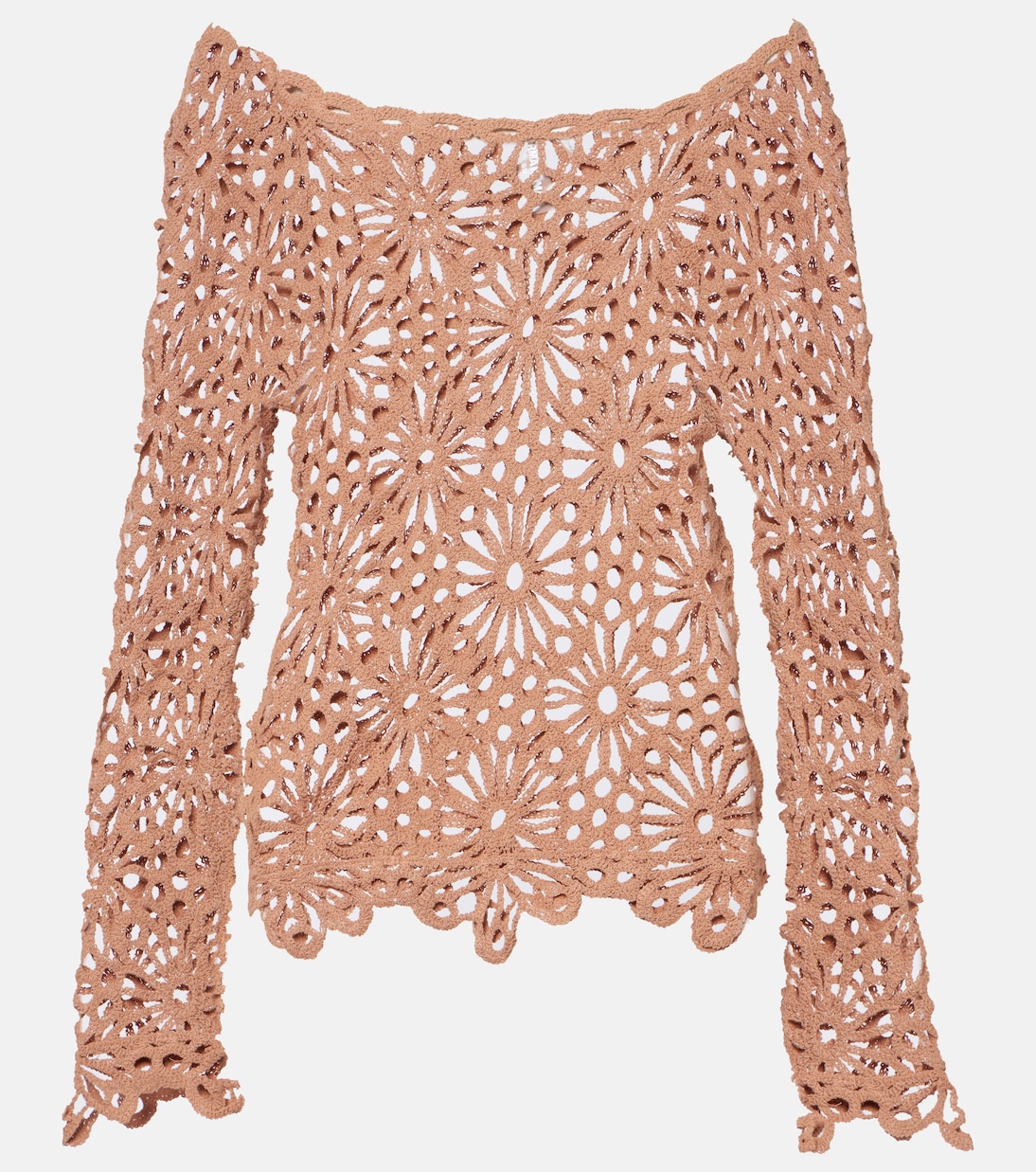 

Топ из хлопковой смеси с открытыми плечами Norma Kamali, Cappuccino