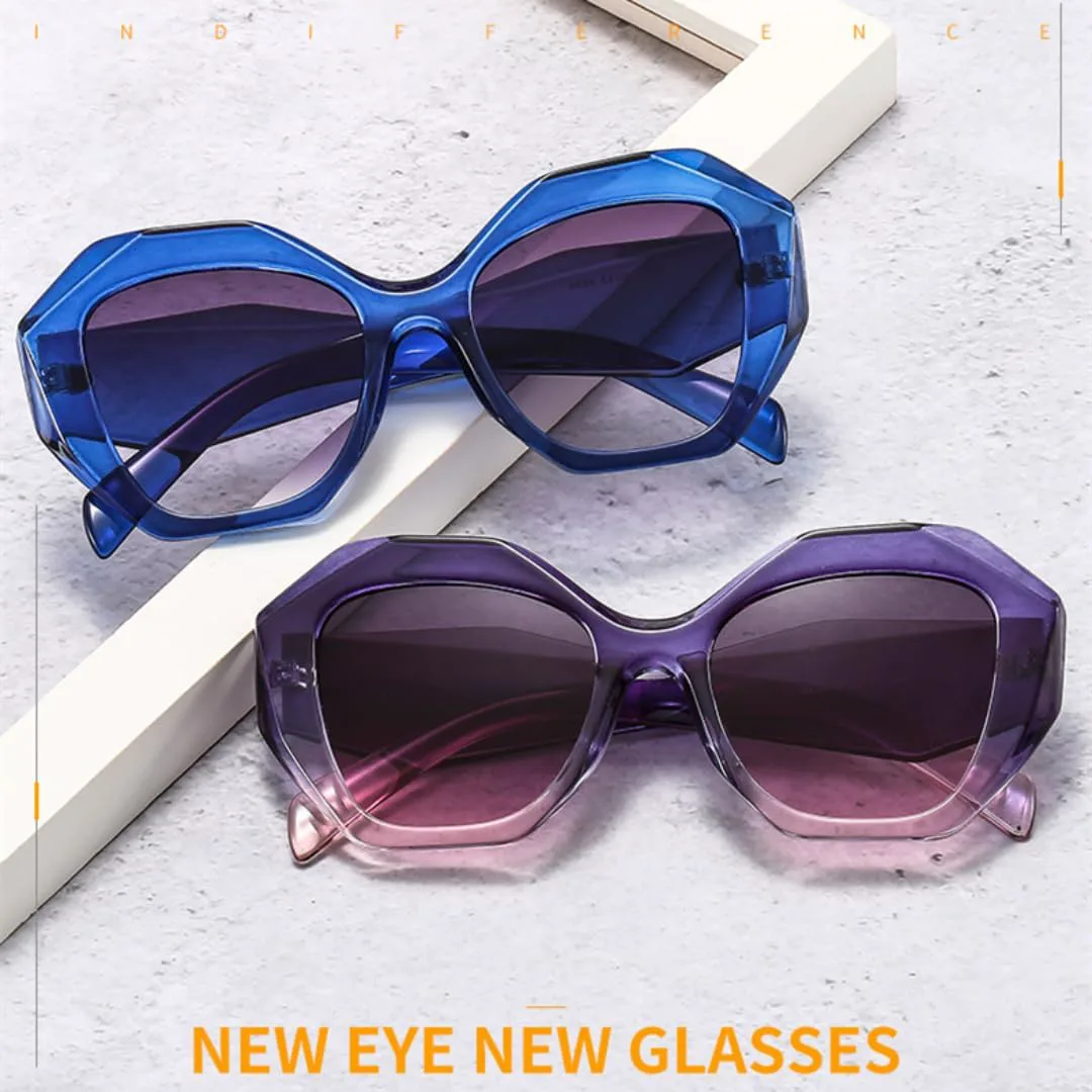 

Солнцезащитные очки неправильной формы квадратной формы для женщин в стиле ретро-винтаж для мужчин, большие очки с защитой от УФ-излучения UV400 UATXTAU, Blue